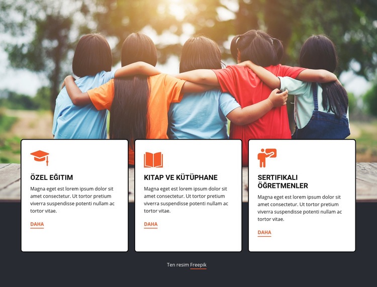 Yaz kampı eğitimi Web sitesi tasarımı