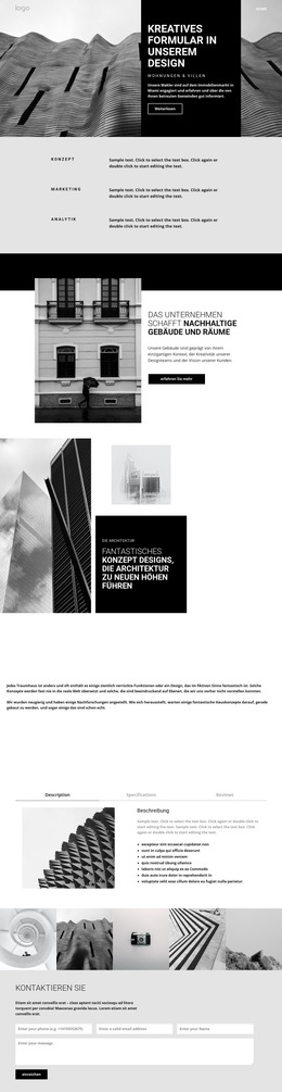 Kreative Konzeptarchitektur – Fertiges Website-Design