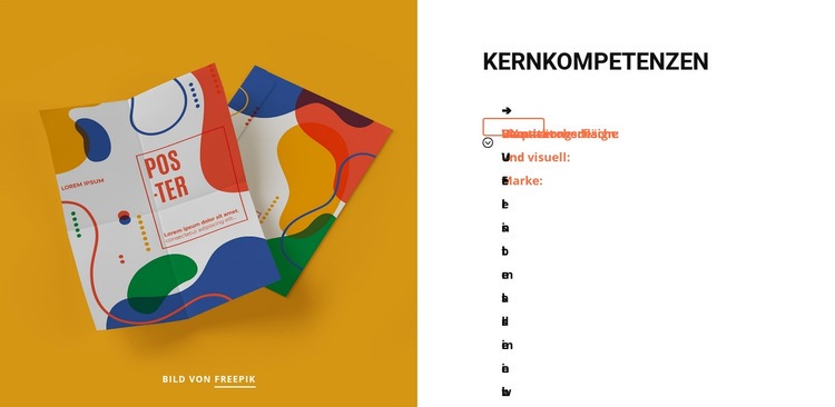 Kernkompetenzen des Designstudios Landing Page