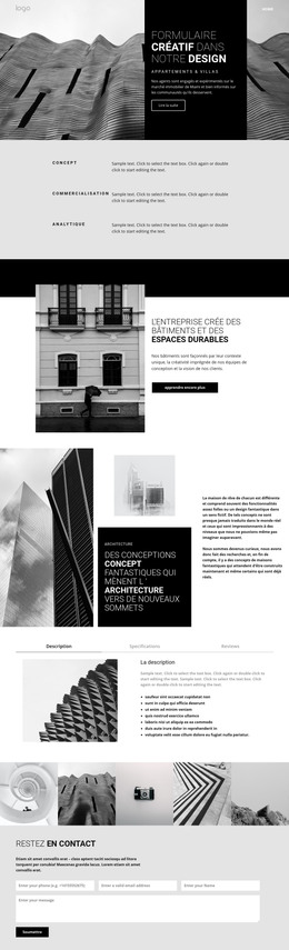 Architecture De Concept Créatif - Modèle D'Une Page