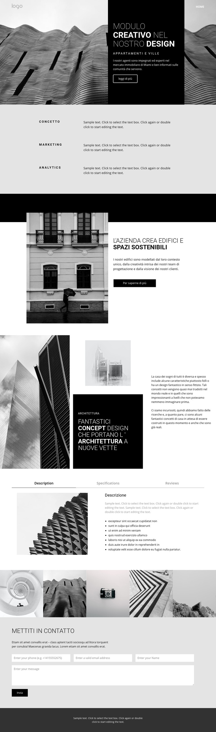 Architettura creativa del concetto Modello di sito Web
