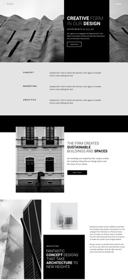 Creative Concept Architecture - One Page Template