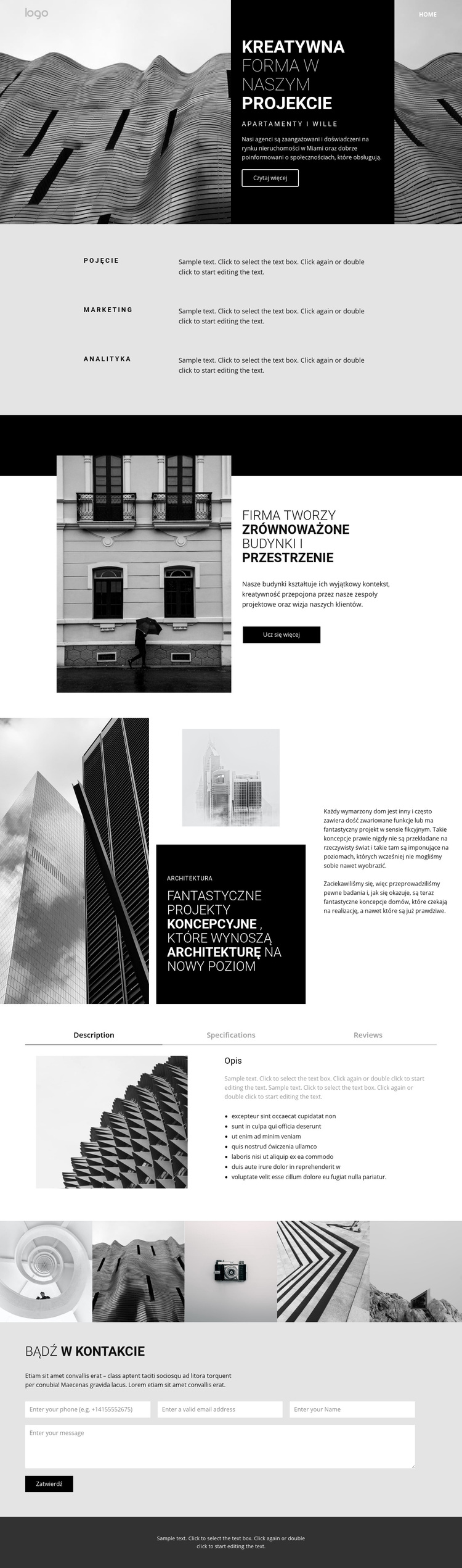 Kreatywna architektura koncepcyjna Motyw WordPress