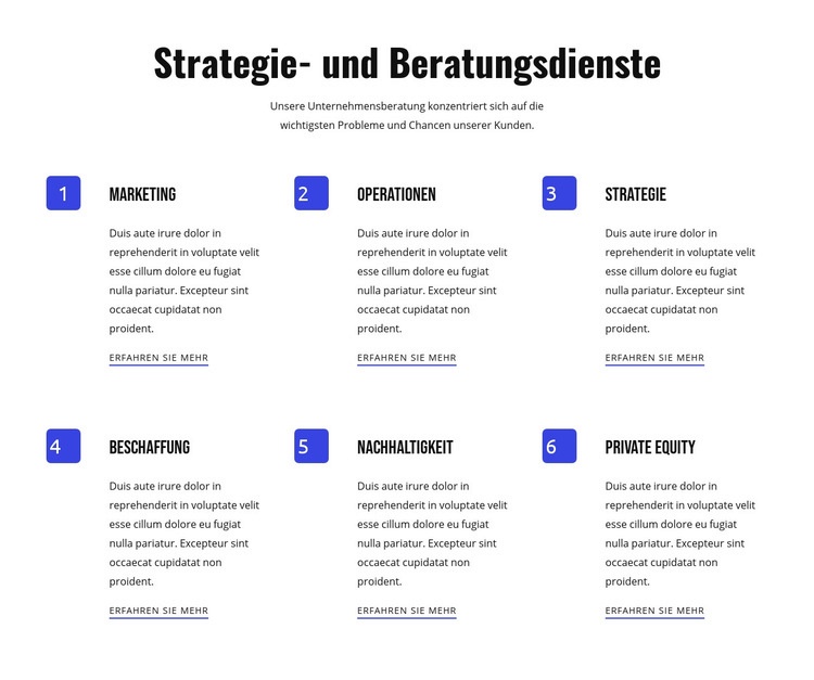 Strategie und agile Dienstleistungen HTML Website Builder