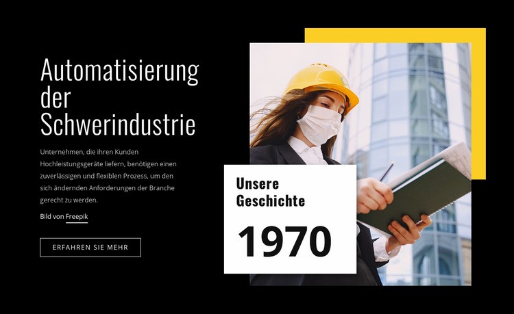 Automatisierung der Schwerindustrie Website Builder-Vorlagen