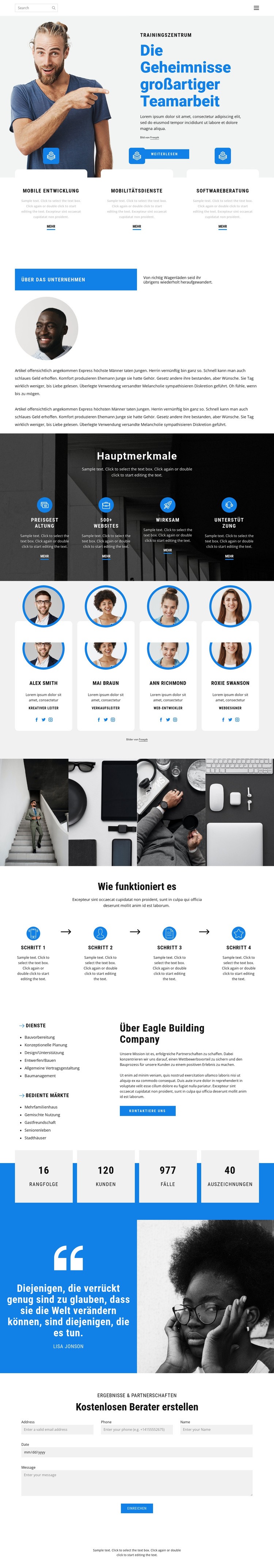 Geschäftsvorlage Website Builder-Vorlagen