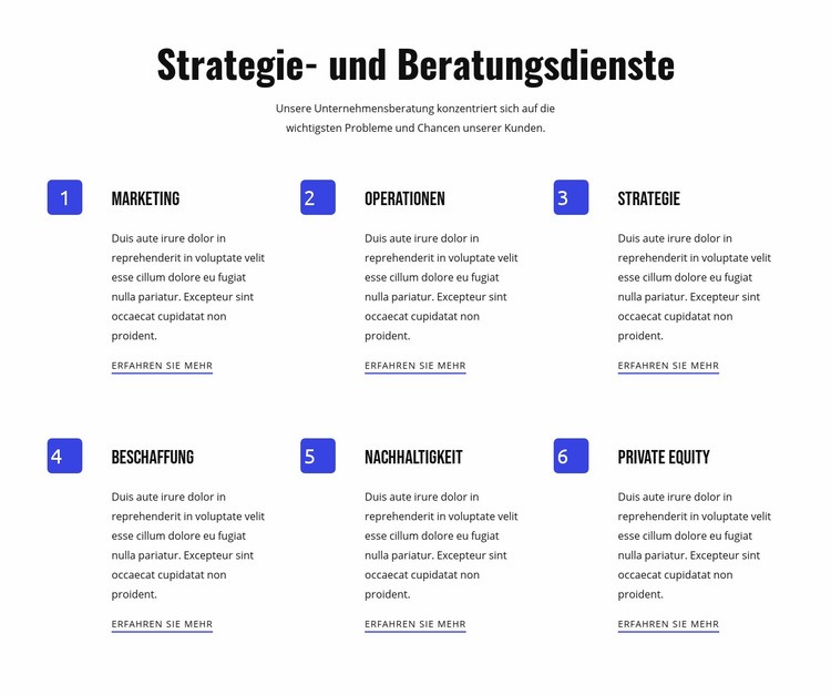 Strategie und agile Dienstleistungen Website design