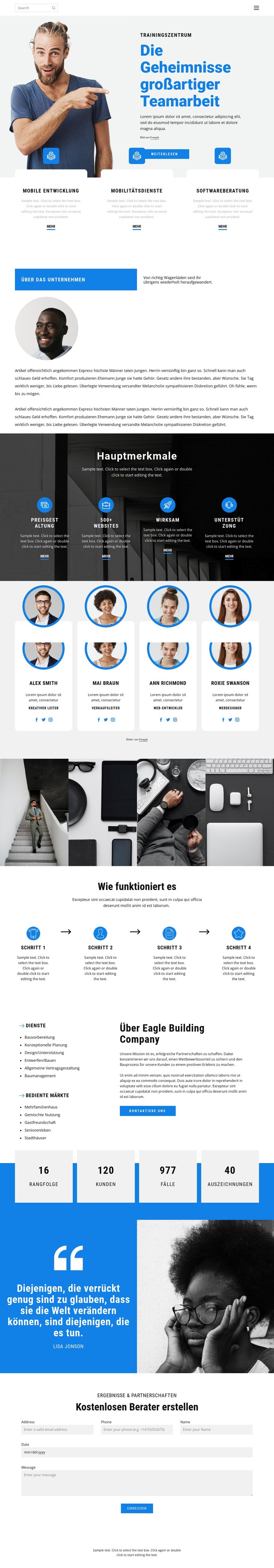 Geschäftsvorlage Website design