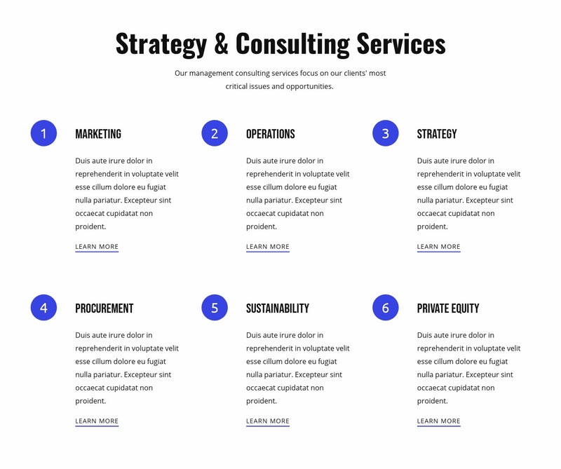 Strategy and agile services Elementor Template Alternative