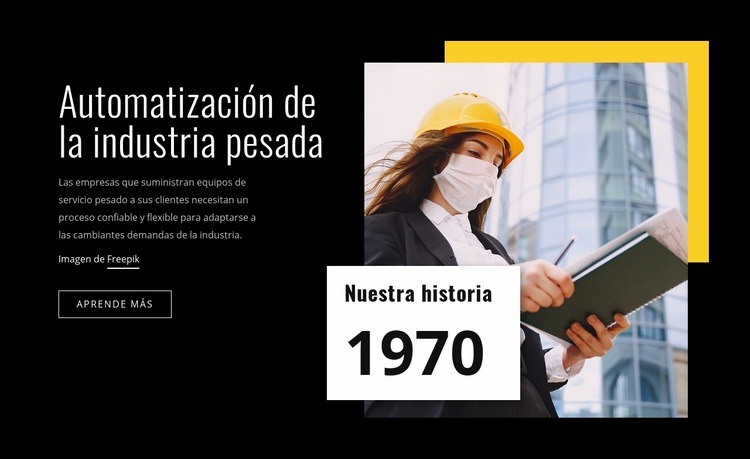 Automatización de la industria pesada Creador de sitios web HTML