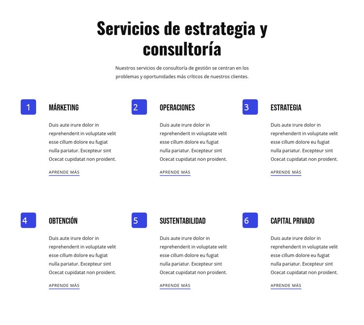 Estrategia y servicios ágiles Plantillas de creación de sitios web