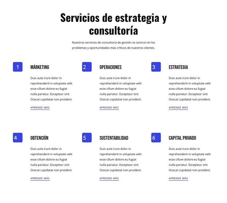 Estrategia y servicios ágiles Plantilla de una página