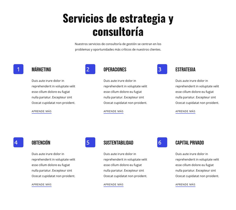 Estrategia y servicios ágiles Plantilla de sitio web