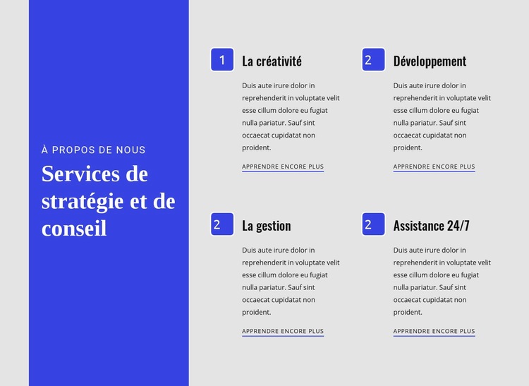 Services de stratégie et de conseil Modèle HTML5