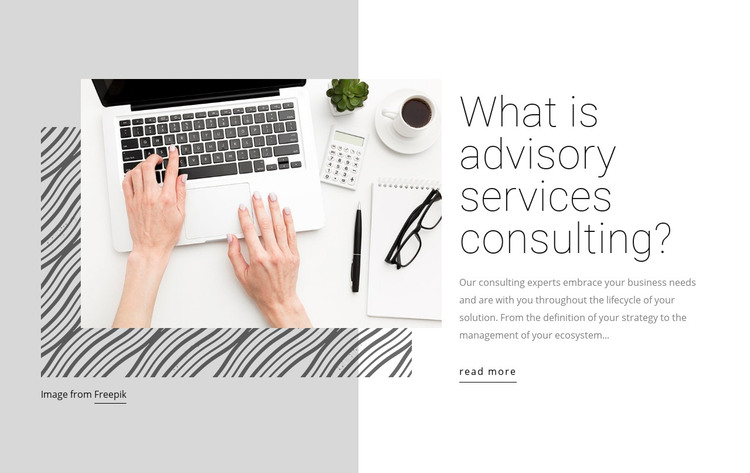 Advisory consulting services Homepage Design