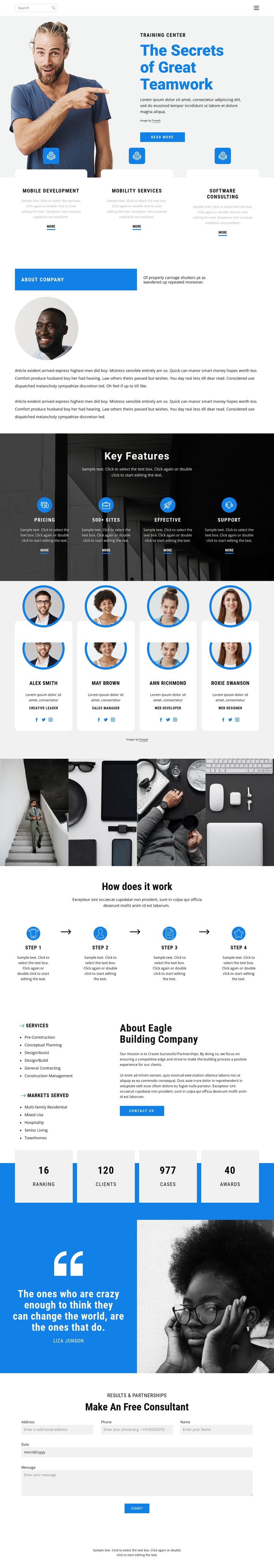Business template Homepage Design