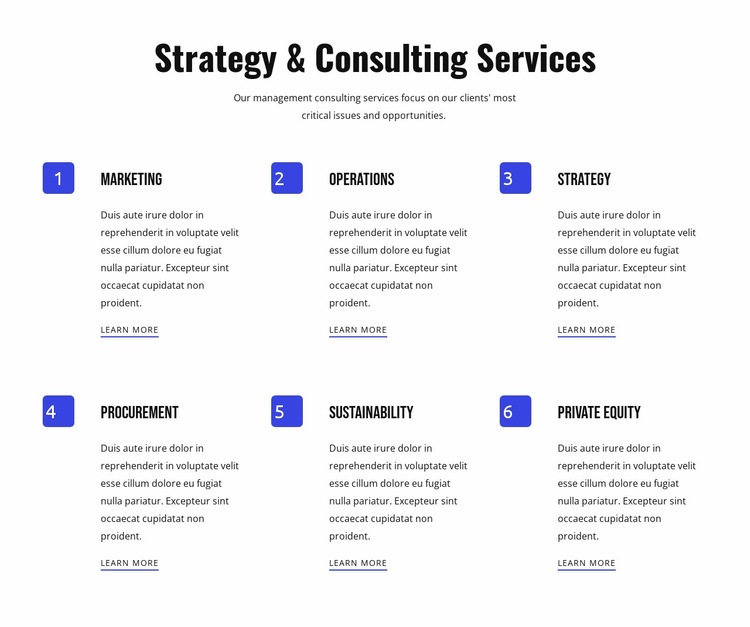 Strategy and agile services Html Code Example