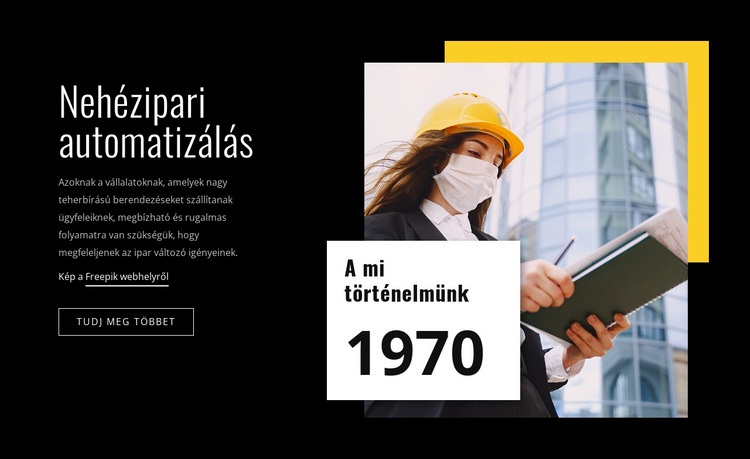 Nehézipari automatizálás HTML Sablon