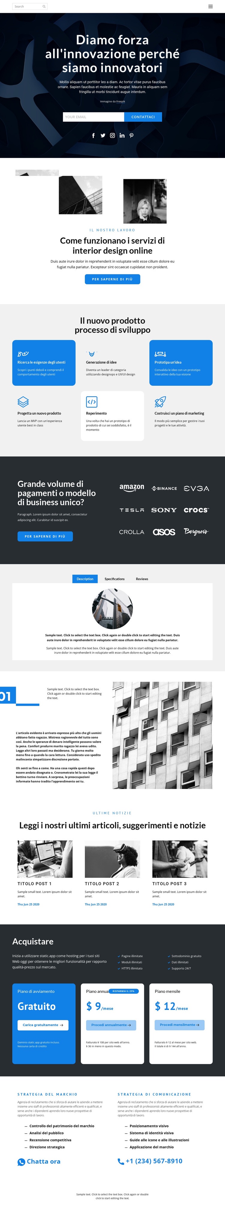 Innovazione del lavoro Modelli di Website Builder