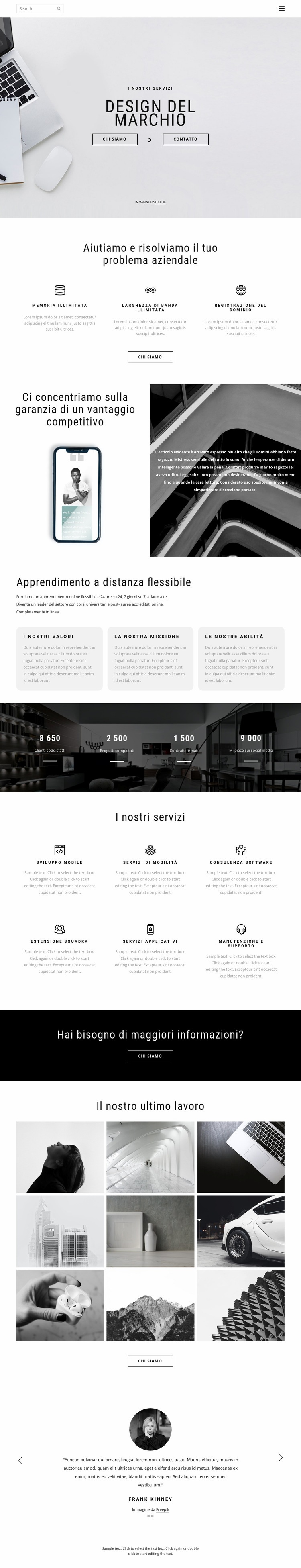 Progettazione di vendita Modelli di Website Builder