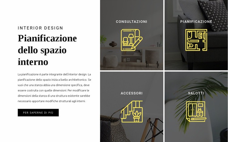 Pianificazione degli interni Mockup del sito web