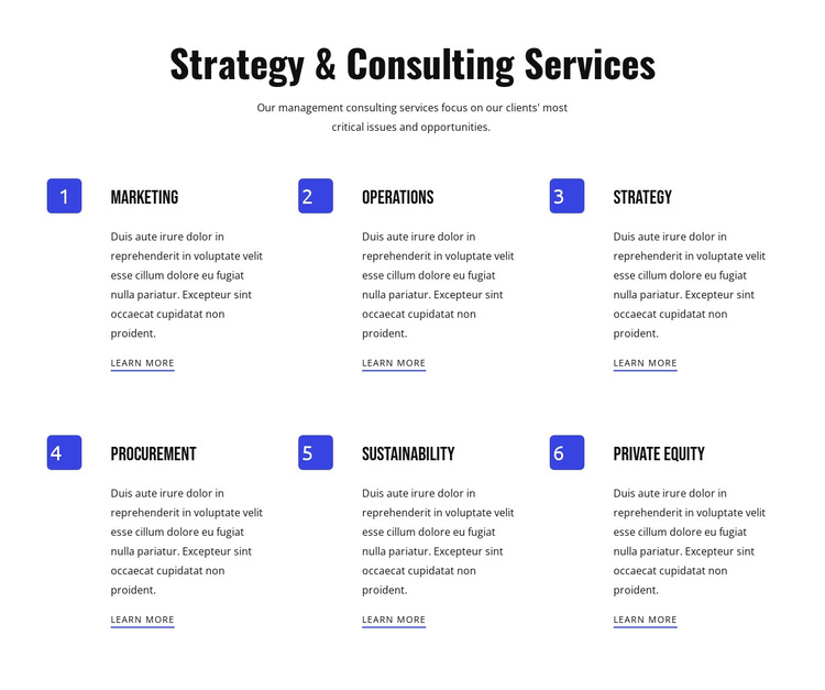 Strategy and agile services Joomla Page Builder
