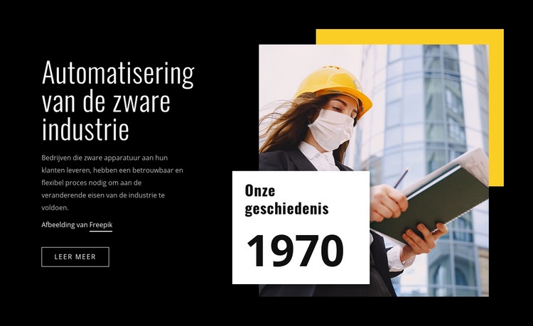 Automatisering van de zware industrie Bestemmingspagina