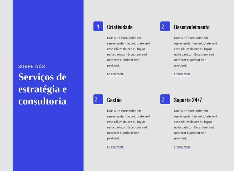 Serviços de estratégia e consultoria Modelos de construtor de sites