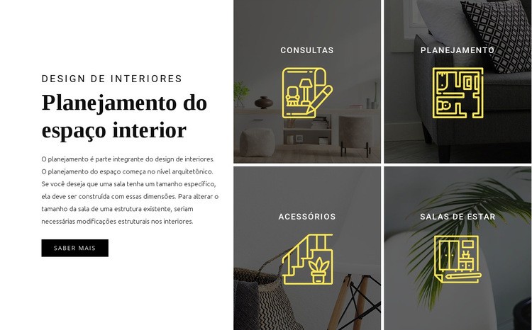 Planejamento de interiores Design do site