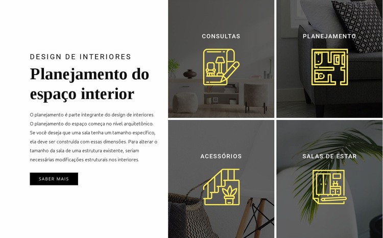 Planejamento de interiores Modelo HTML5