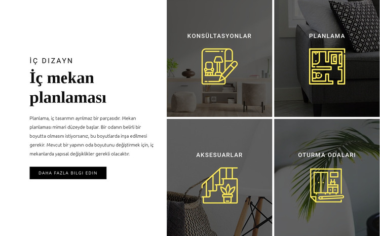 İç mekan planlaması HTML Şablonu