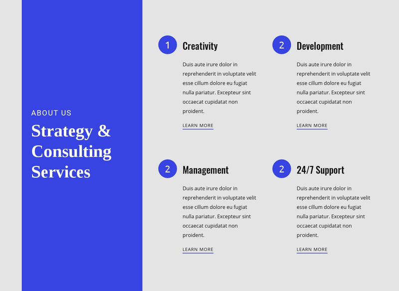 Strategy & Consulting Services Web Page Design