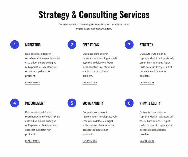 Strategy and agile services Web Page Design
