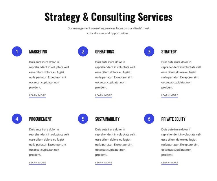 Strategy and agile services Webflow Template Alternative