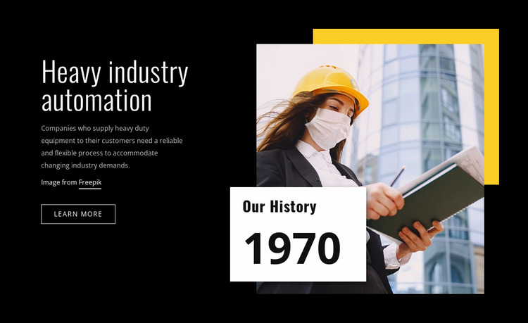 Heavy industry automation Website Mockup