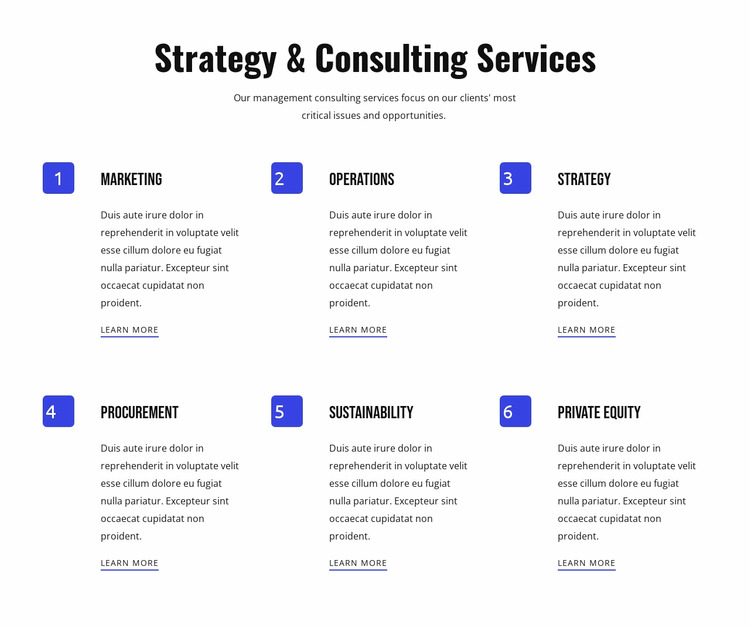 Strategy and agile services WordPress Website Builder