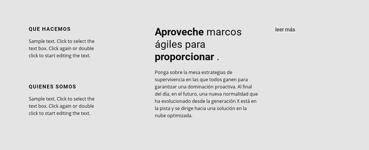 Mucho texto sobre el trabajo Creador de sitios web HTML