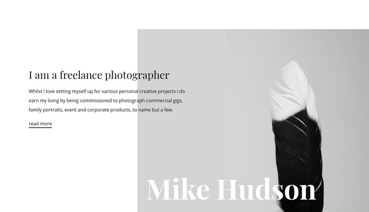 Freelance photographer  Homepage Design