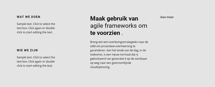 Veel tekst over werk Html Website Builder