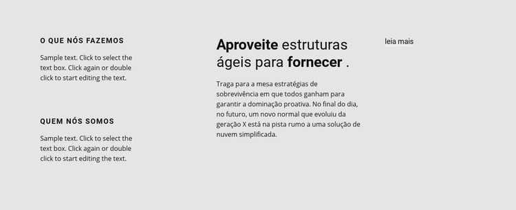 Muito texto sobre o trabalho Template CSS