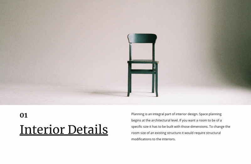 Small interior details Web Page Design