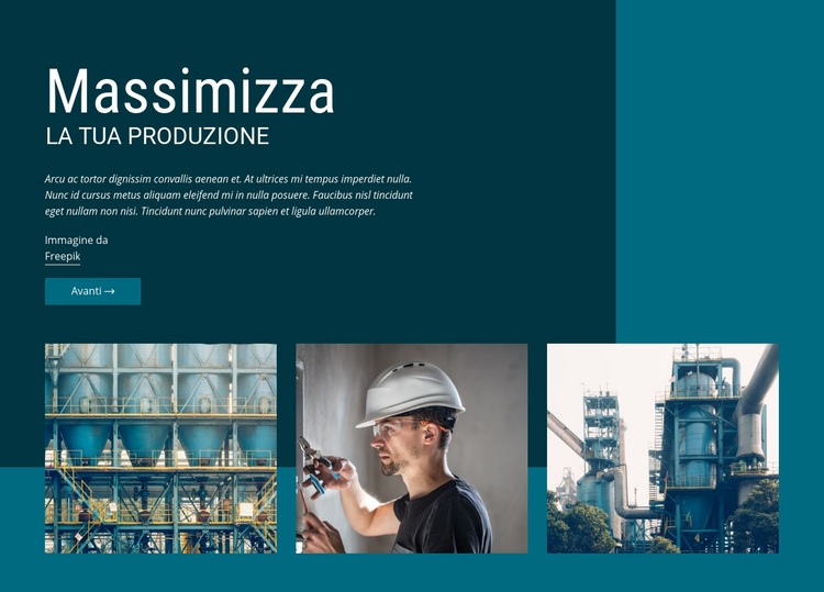 Massimizza la tua produzione Progettazione di siti web