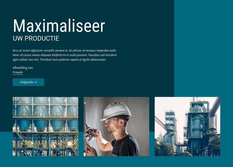 Maximaliseer uw productie Bestemmingspagina