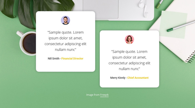 Customer Testimonials Homepage Design