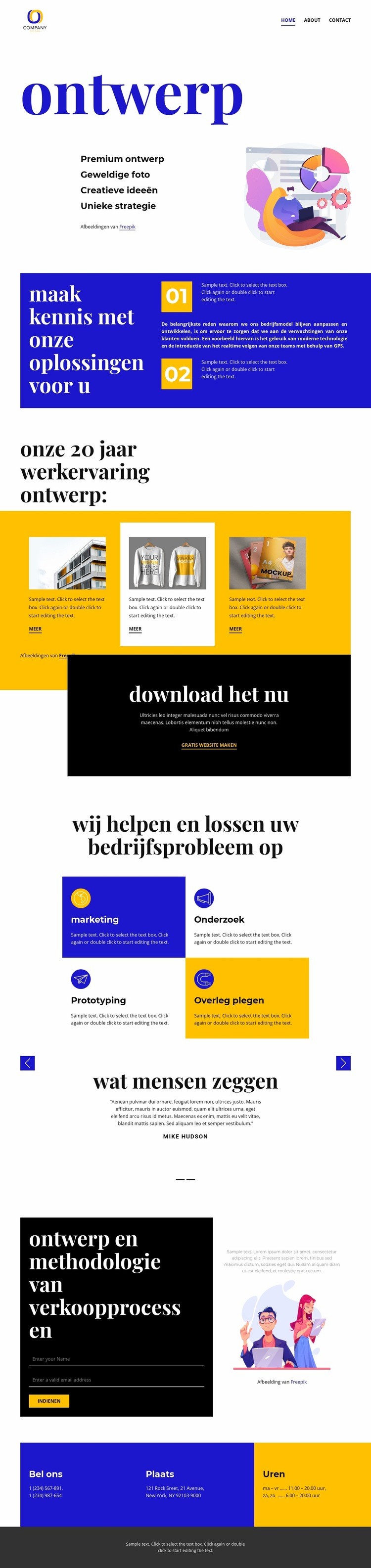 Helder ontwerp Website mockup