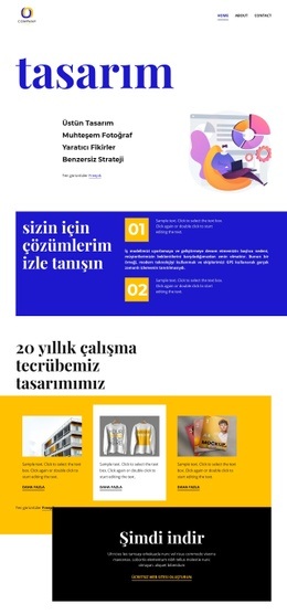 Parlak Tasarım Için Ücretsiz Web Sitesi Modeli