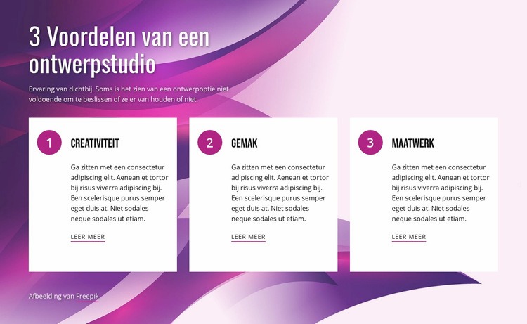 Voordelen van Design Studio Website mockup