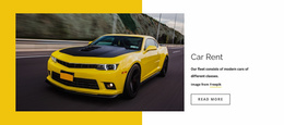 Modern Rental Of Cars - Website Design Template