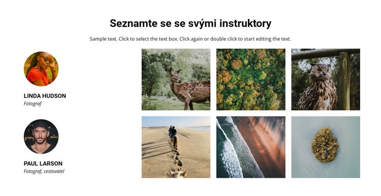 Seznamte se s cestovními instruktory Šablona CSS