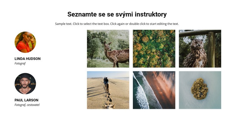 Seznamte se s cestovními instruktory Šablona webové stránky